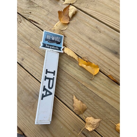 Hi-Wire Brewing Other - Hi-Wire Brewing Hi-Pitch IPA Beer Tap Handle Triangle White & Blue